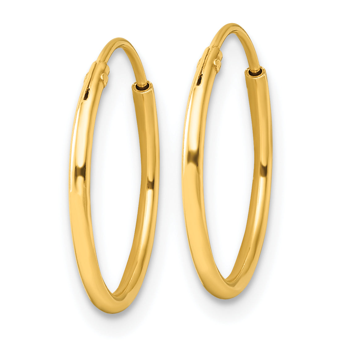 Sterling Silver Gold-tone 1.3mm Polished Endless Hoop Earrings Secondary image