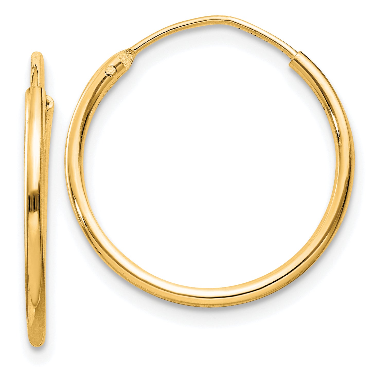 Sterling Silver Flash Gold-plated 1.3mm Endless Hoop Earrings Main image