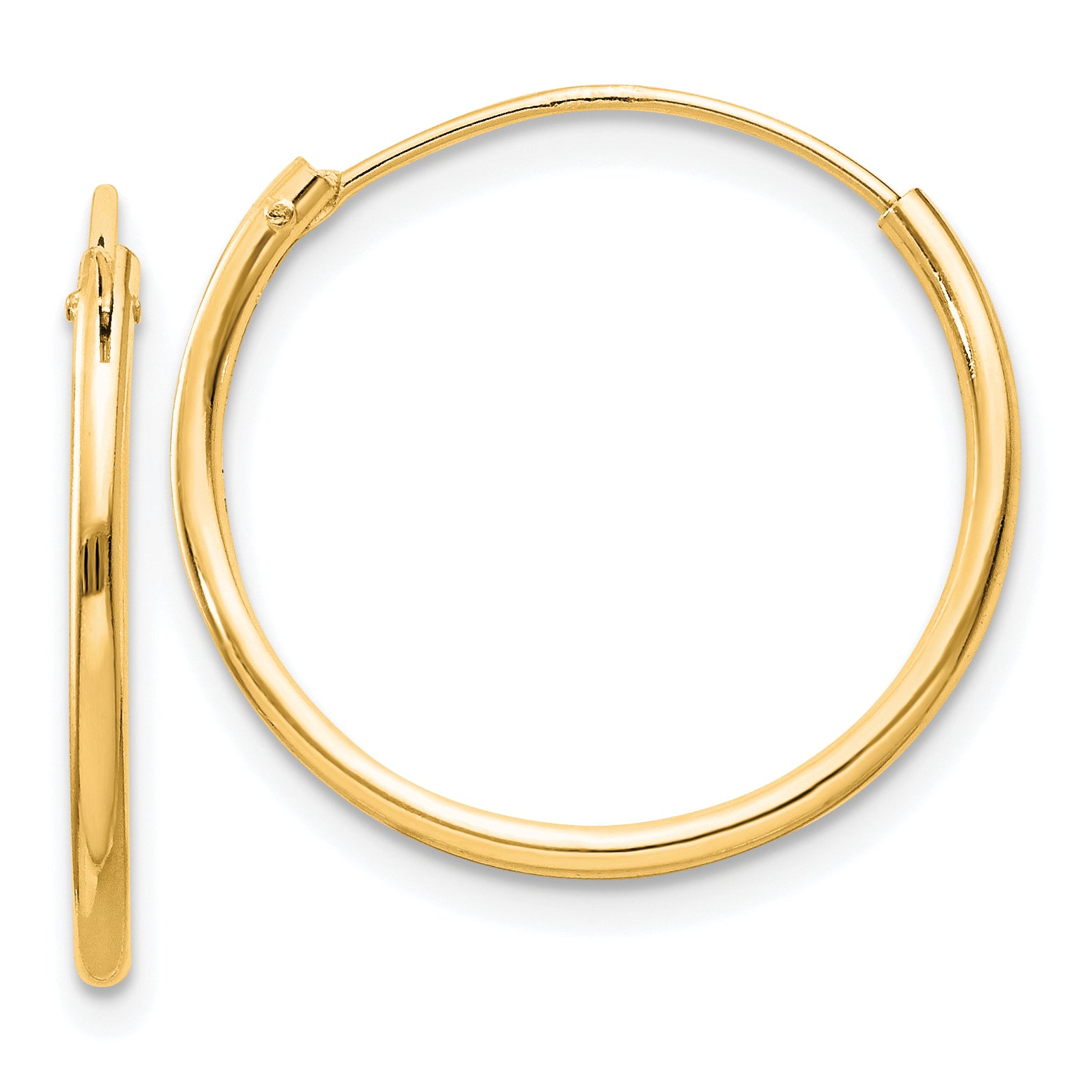 Sterling Silver Flash Gold-plated 1.3mm Endless Hoop Earrings Main image