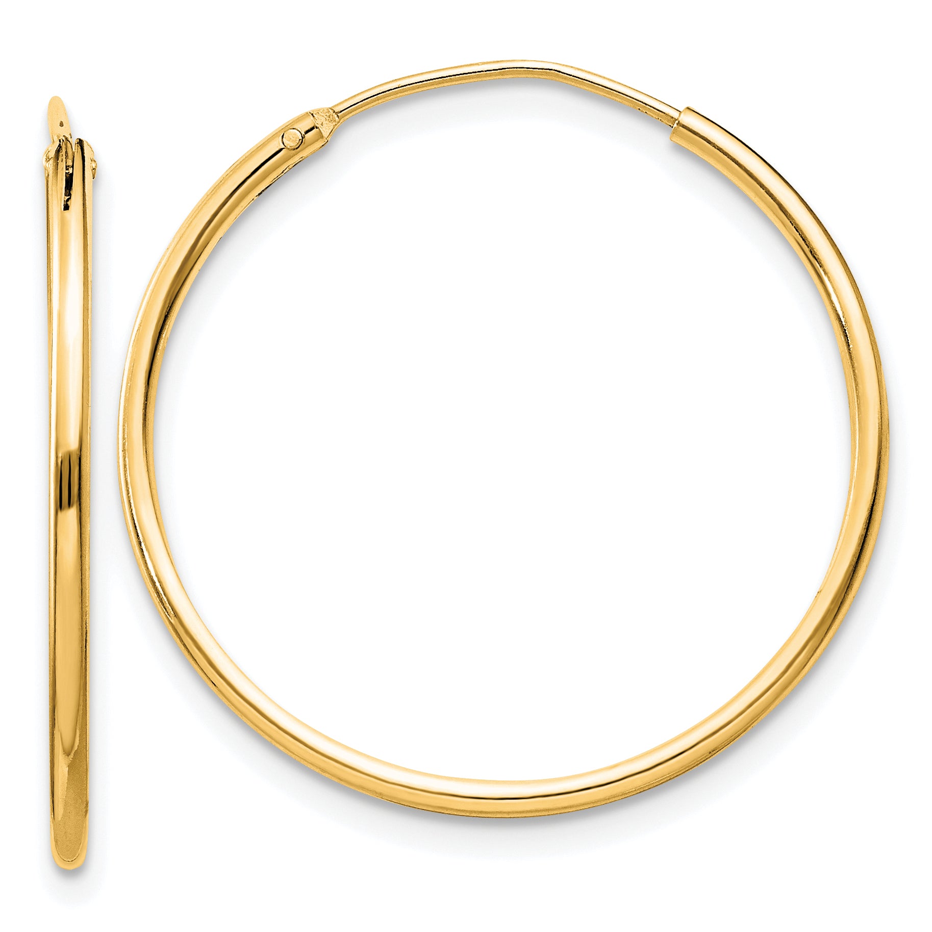 Sterling Silver Flash Gold-plated 1.3mm Endless Hoop Earrings Main image