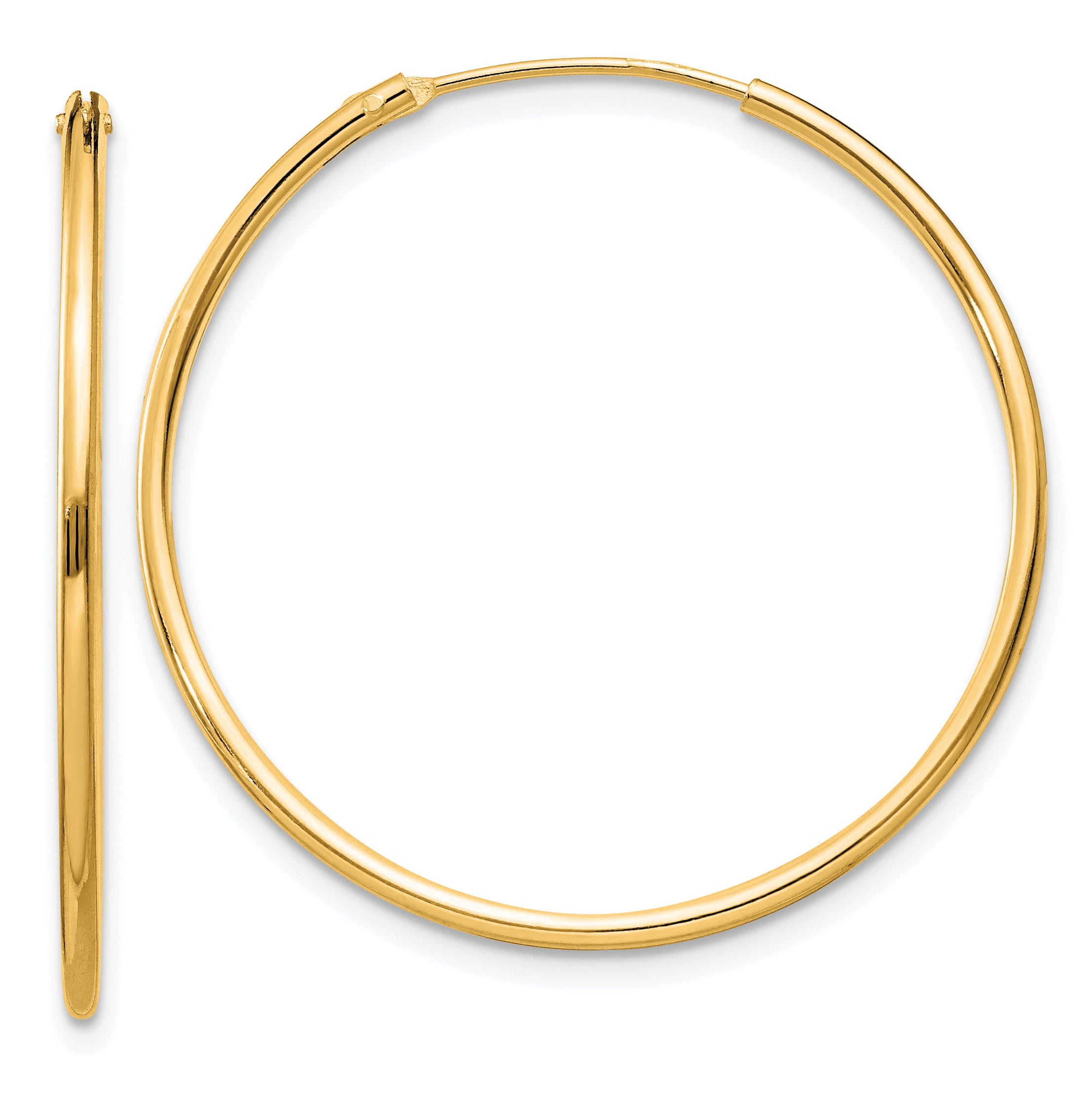 Sterling Silver Flash Gold-plated 1.3mm Endless Hoop Earrings
