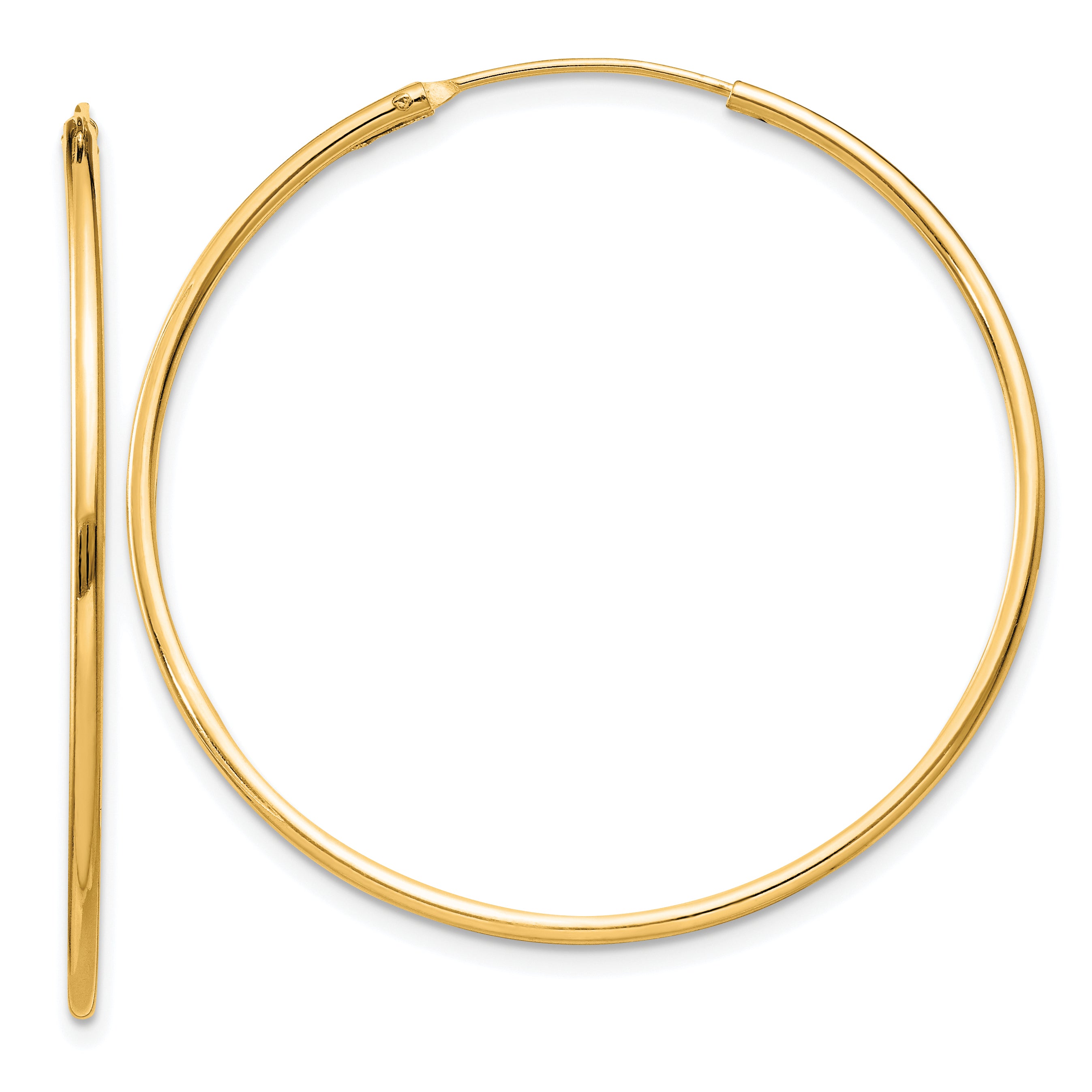 Sterling Silver Flash Gold-plated 1.3mm Endless Hoop Earrings Main image