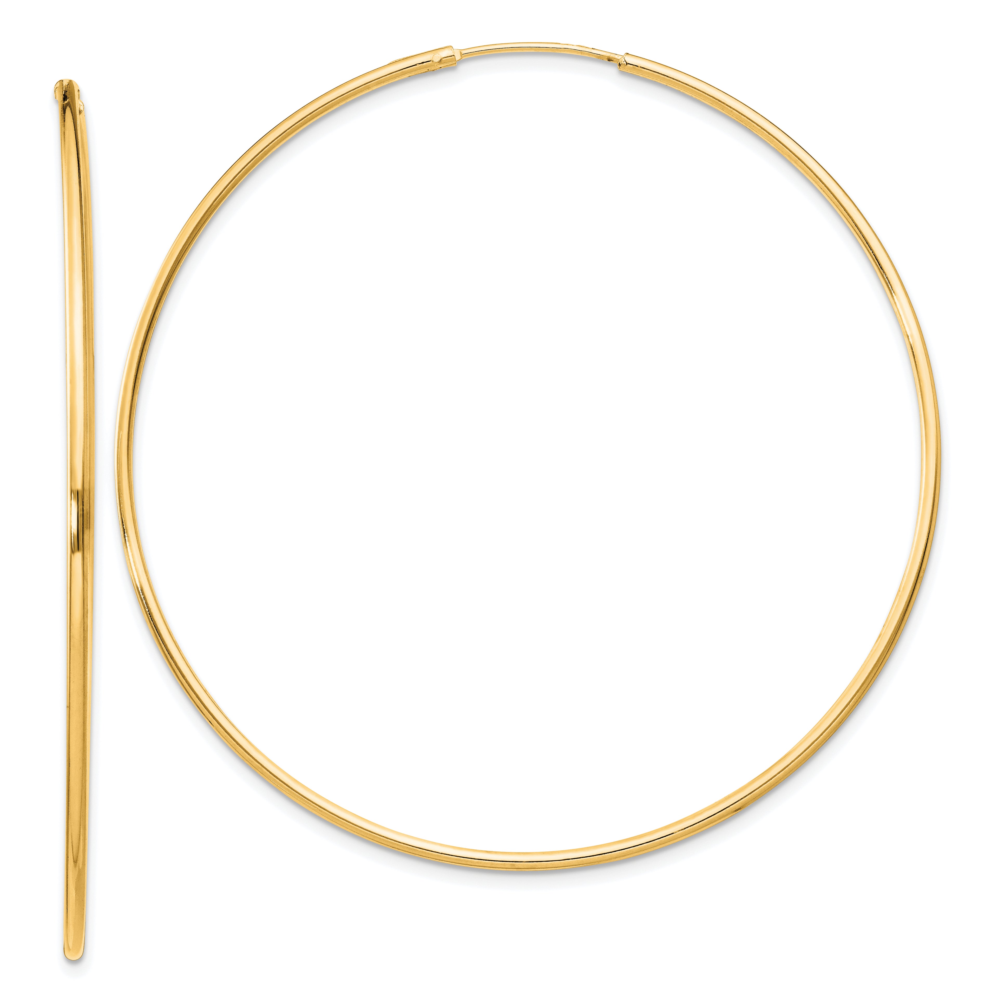 Sterling Silver Flash Gold-plated 1.3mm Endless Hoop Earrings