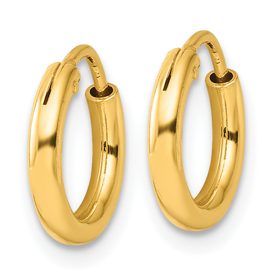 Sterling Silver Flash Gold-plated 2mm Endless Hoop Earrings Secondary image
