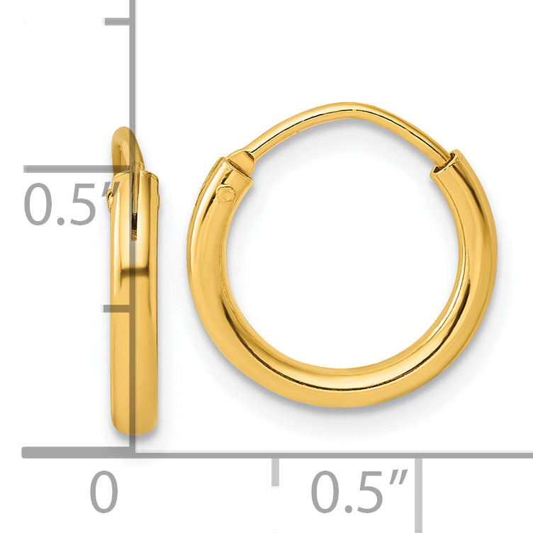 Sterling Silver Flash Gold-plated 2mm Endless Hoop Earrings