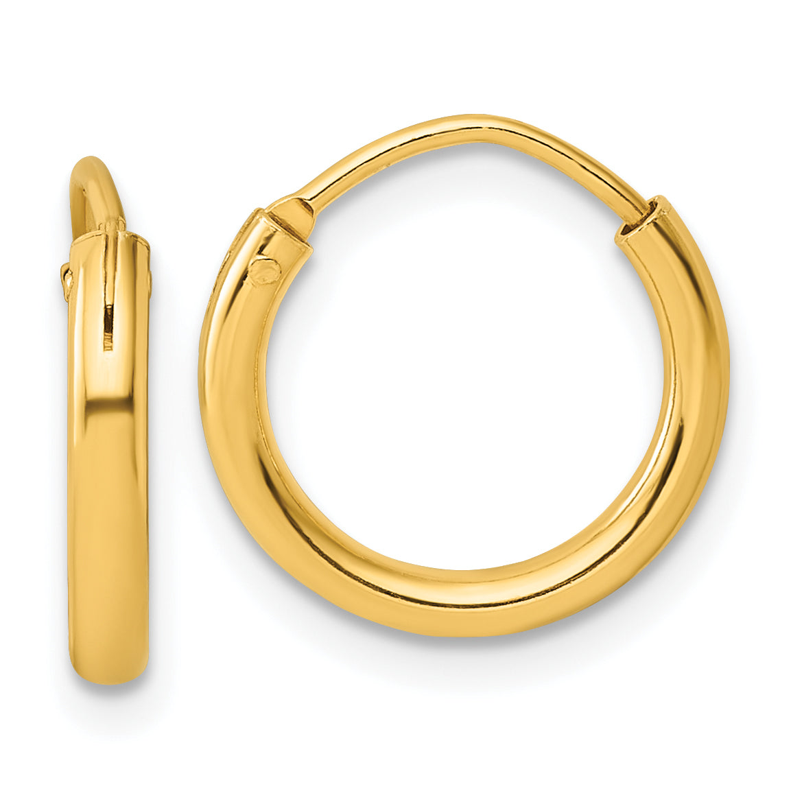 Sterling Silver Flash Gold-plated 2mm Endless Hoop Earrings Main image