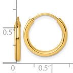 Sterling Silver Flash Gold-plated 2mm Hoop Earrings