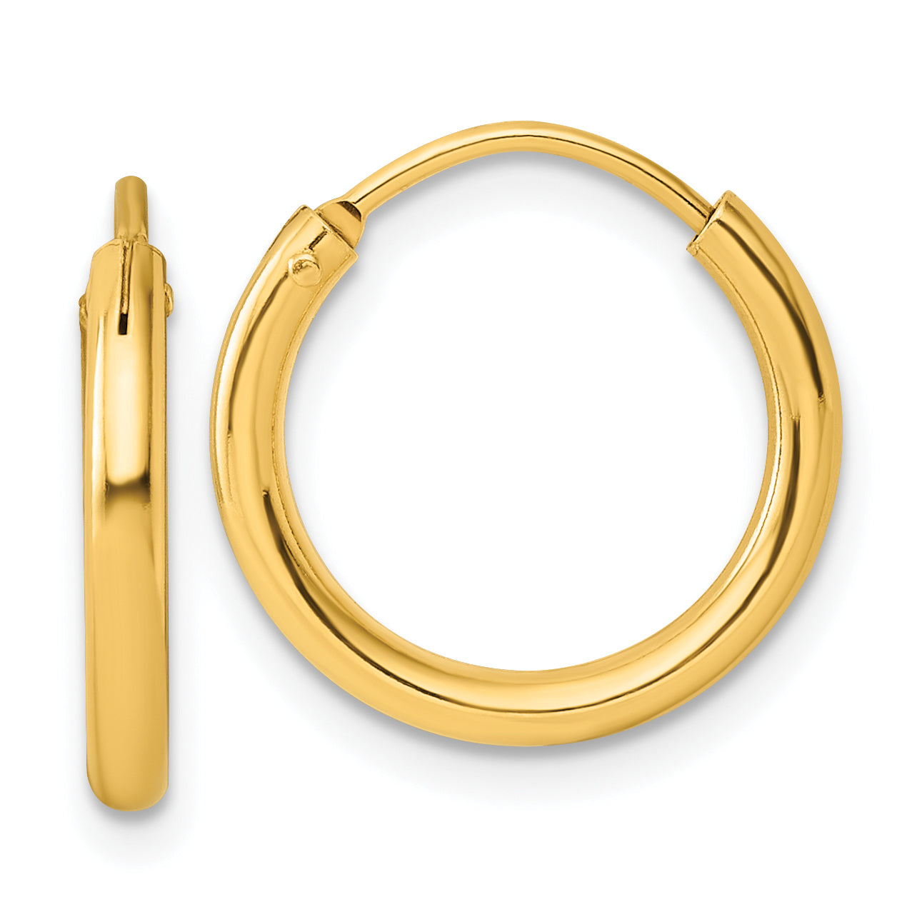 Sterling Silver Flash Gold-plated 2mm Hoop Earrings Main image