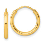 Sterling Silver Flash Gold-plated 2mm Hoop Earrings
