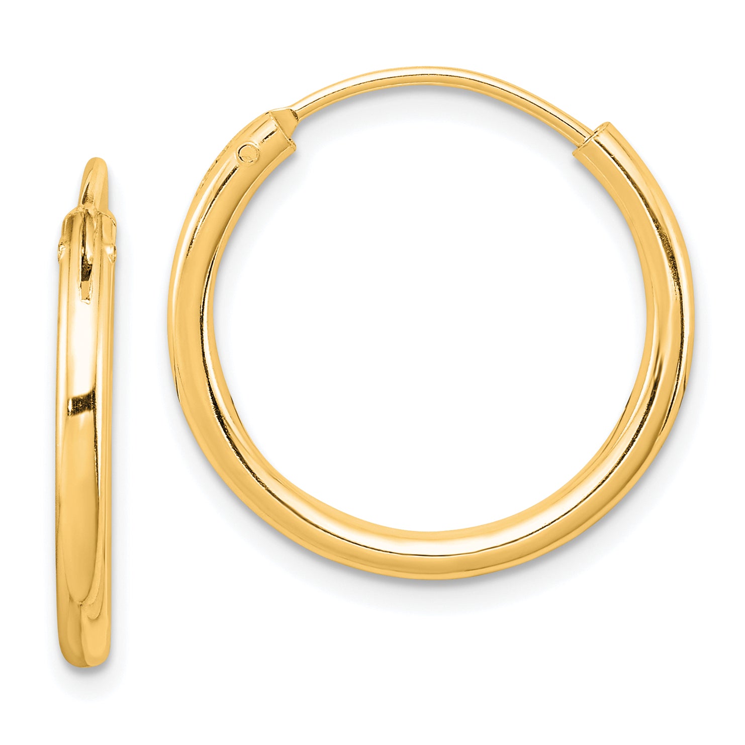 Sterling Silver Flash Gold-plated 2mm Endless Hoop Earrings Main image