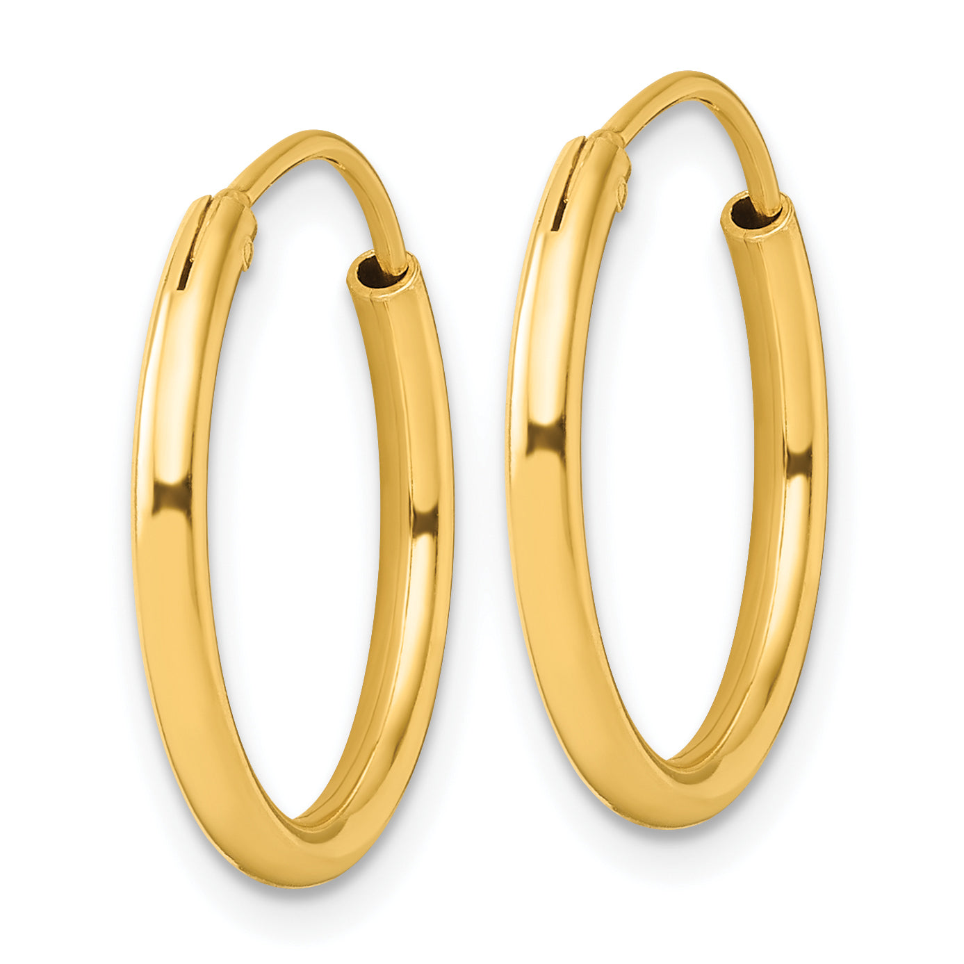 Sterling Silver Flash Gold-plated 2mm Hoop Earrings