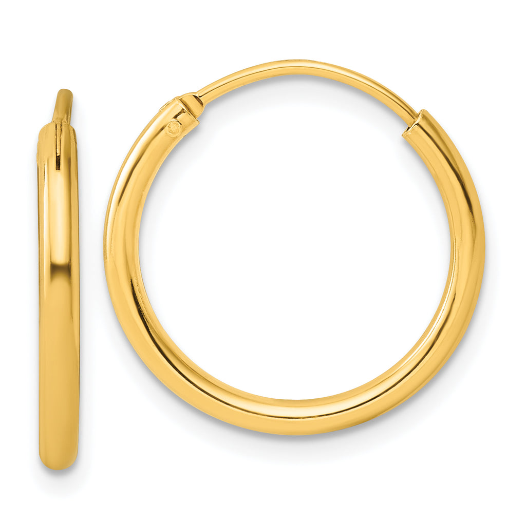 Sterling Silver Flash Gold-plated 2mm Hoop Earrings
