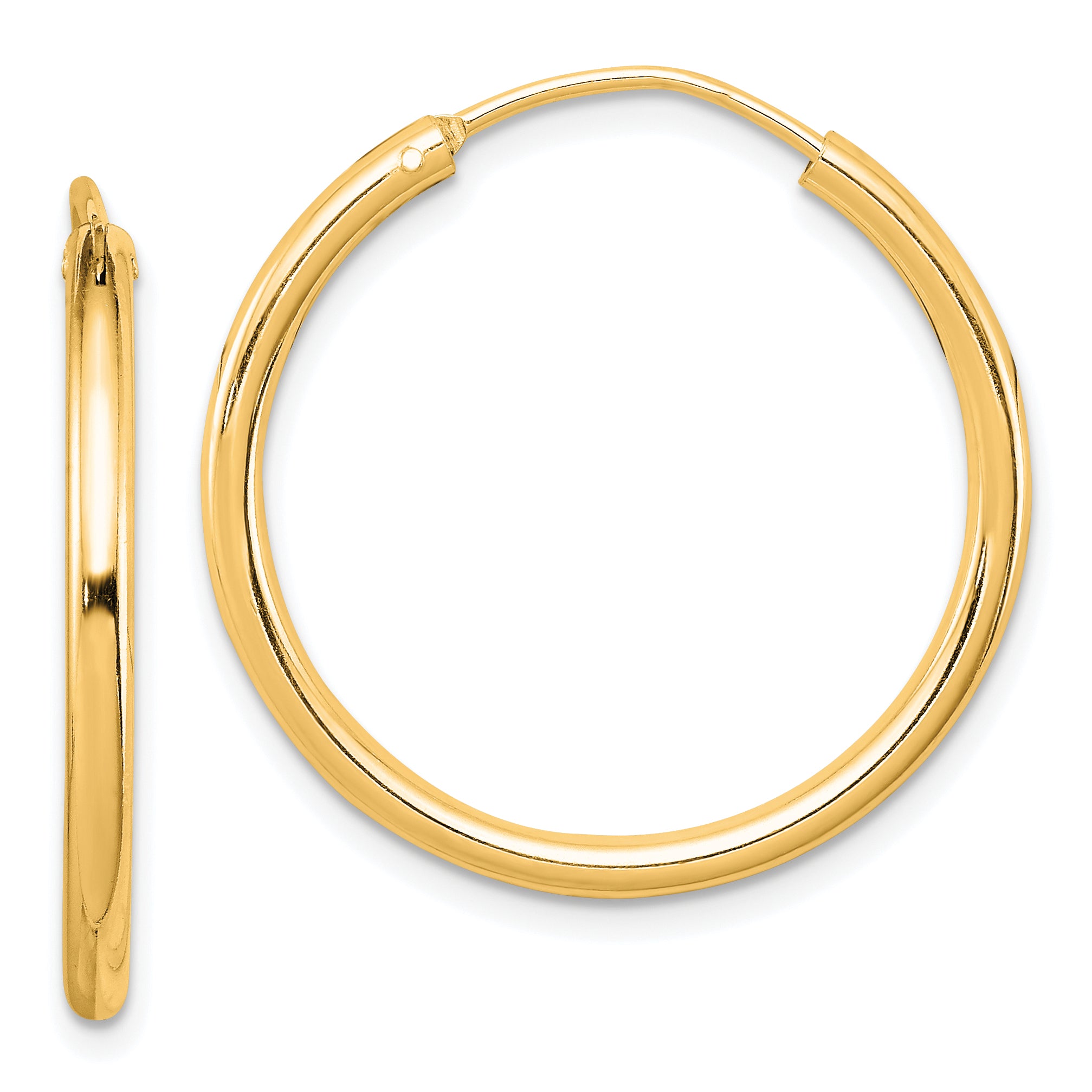 Sterling Silver Flash Gold-plated 2mm Endless Hoop Earrings Main image