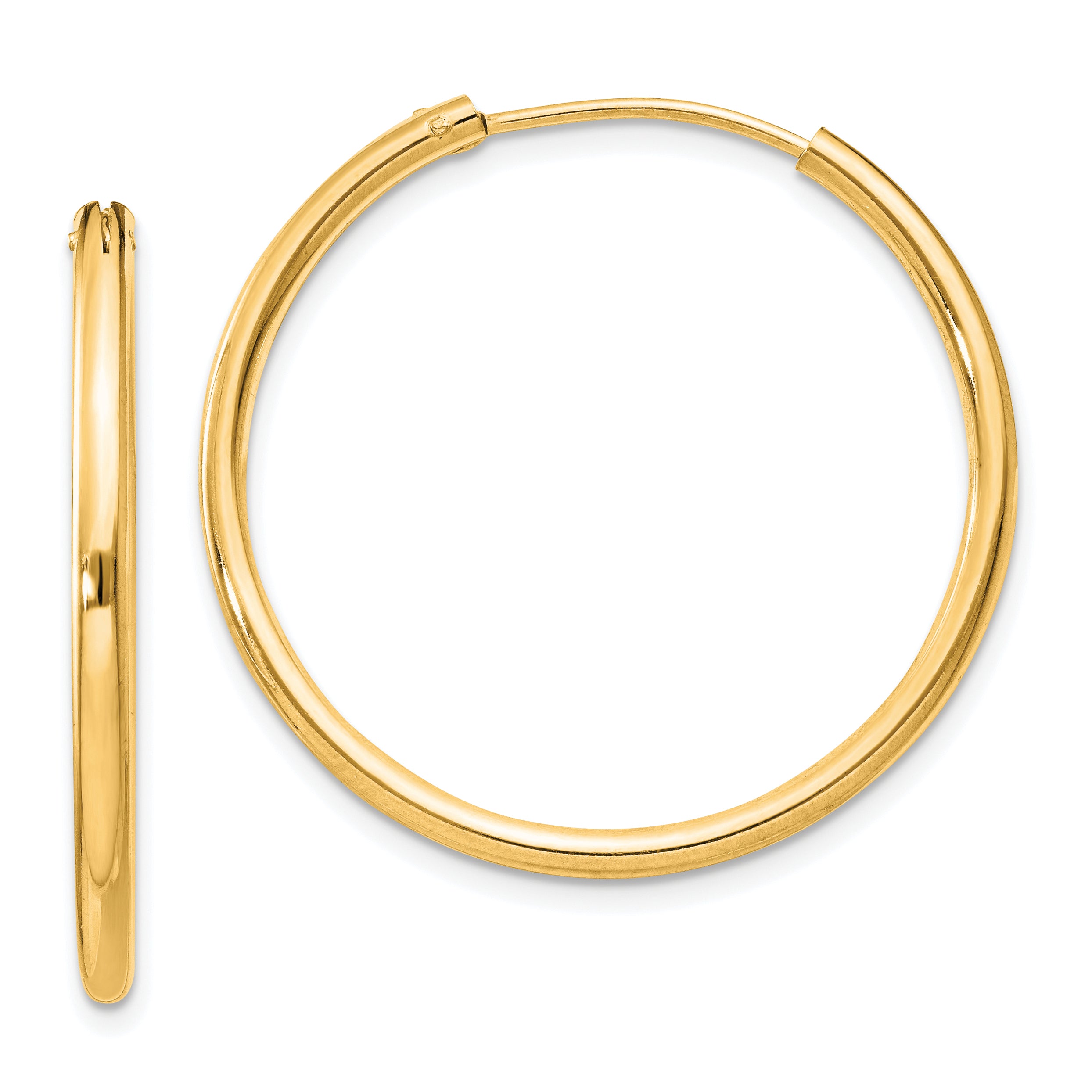 Sterling Silver Flash Gold-plated 2mm Endless Hoop Earrings Main image