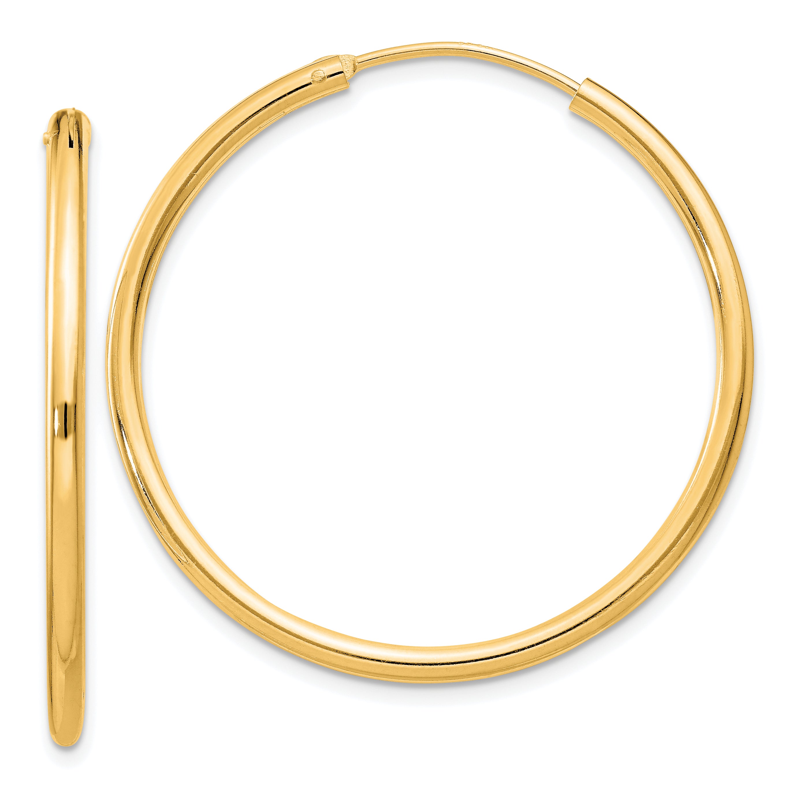 Sterling Silver Flash Gold-plated 2mm Endless Hoop Earrings