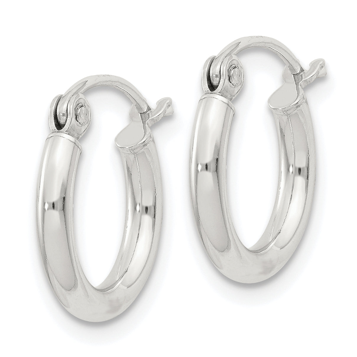 Sterling Silver 2mm Round Hoop Earrings Secondary image