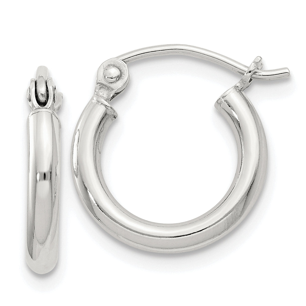 Sterling Silver 2mm Round Hoop Earrings Main image