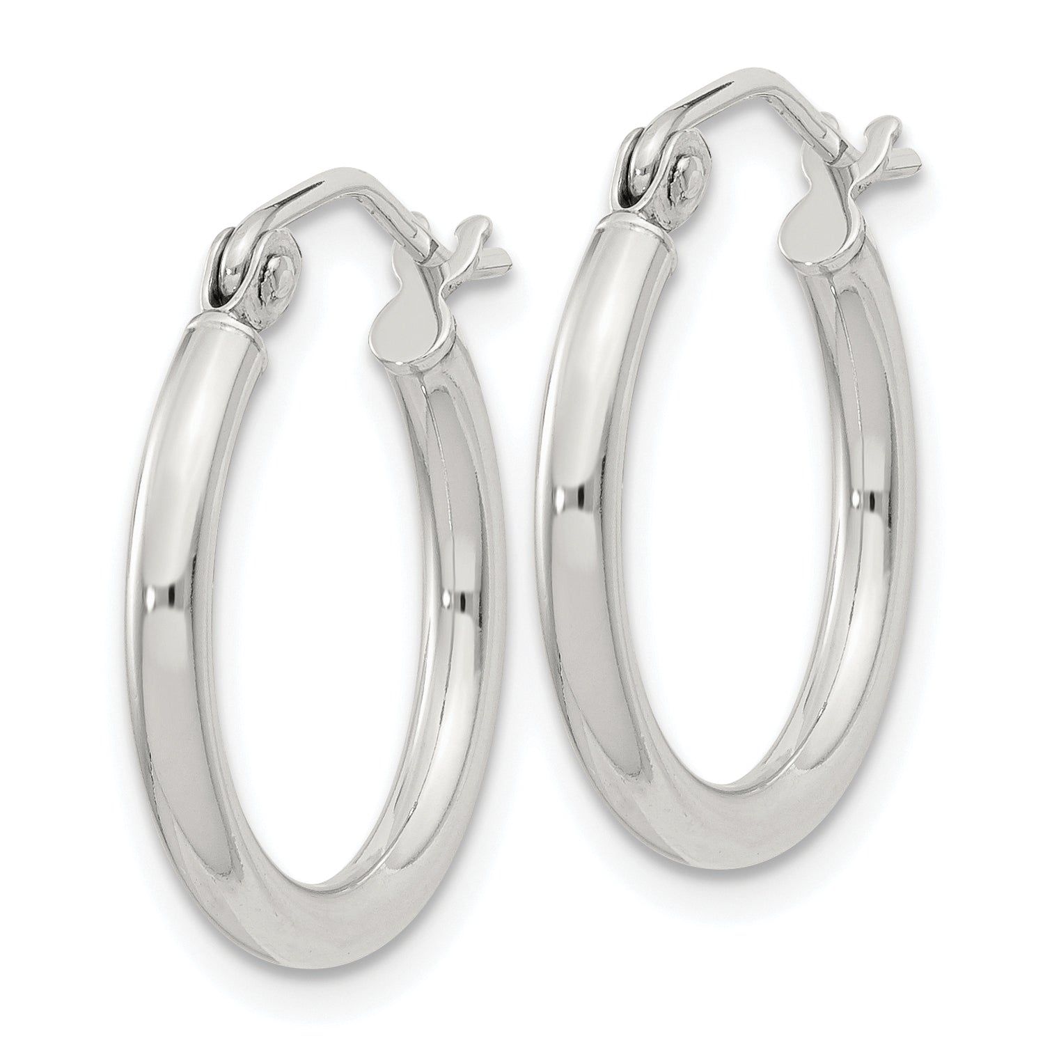 Sterling Silver 2mm Round Hoop Earrings Secondary image