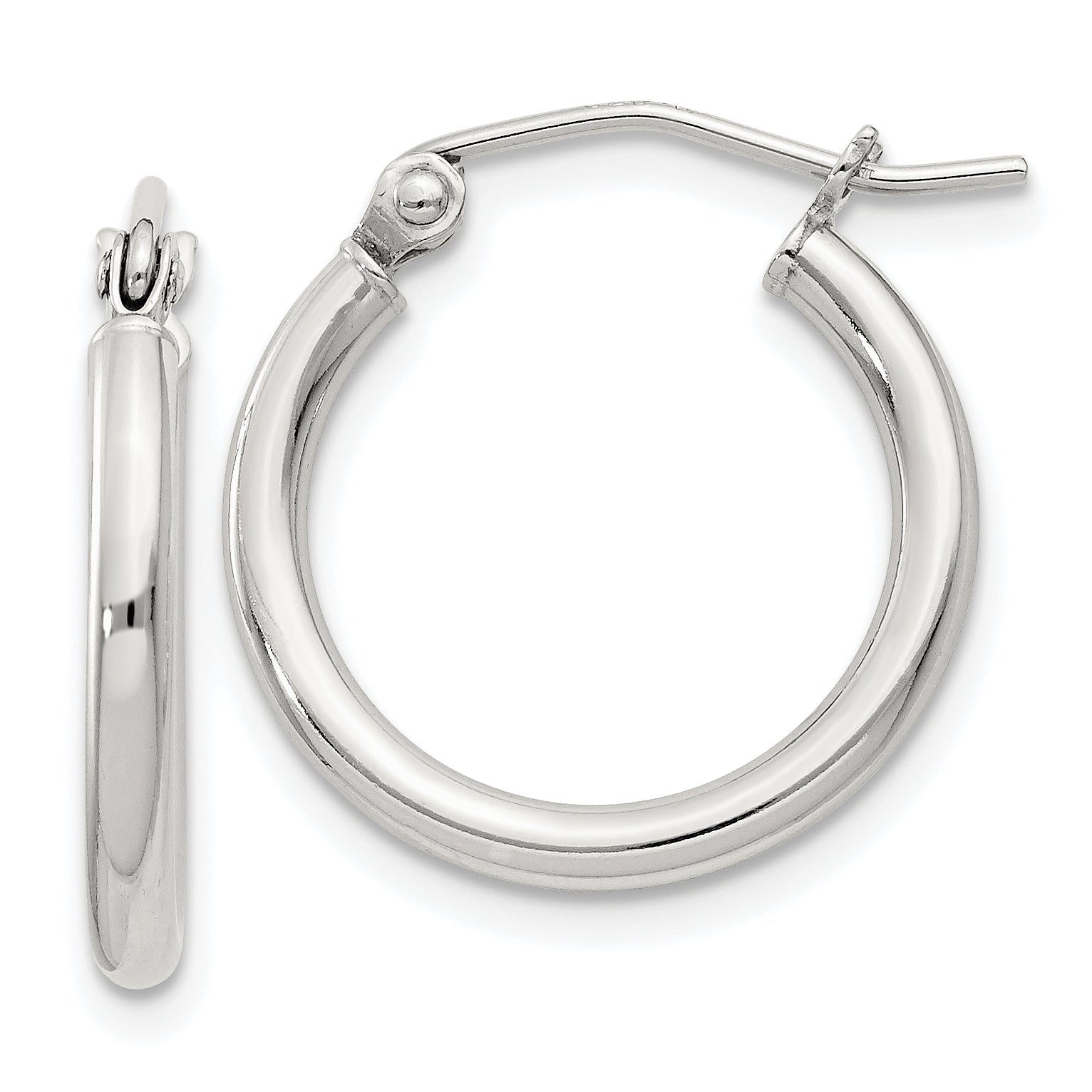 Sterling Silver 2mm Round Hoop Earrings Main image