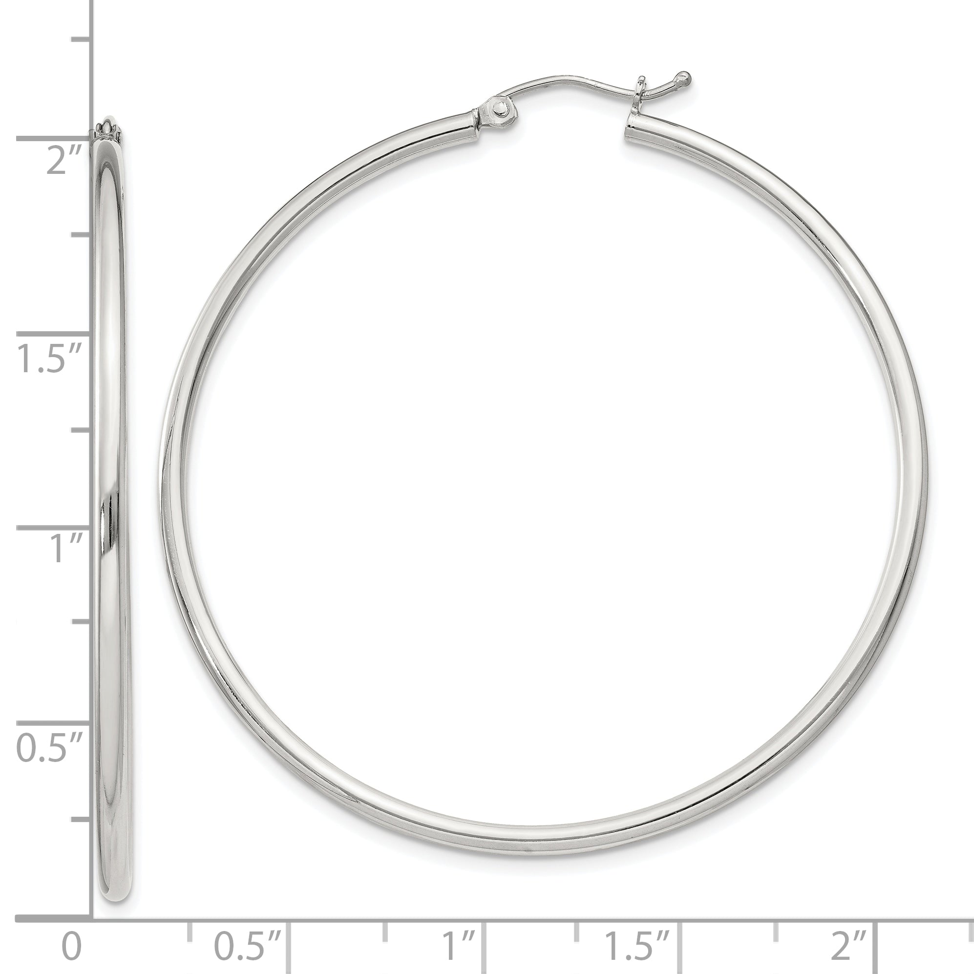 Sterling Silver 2mm Round Hoop Earrings