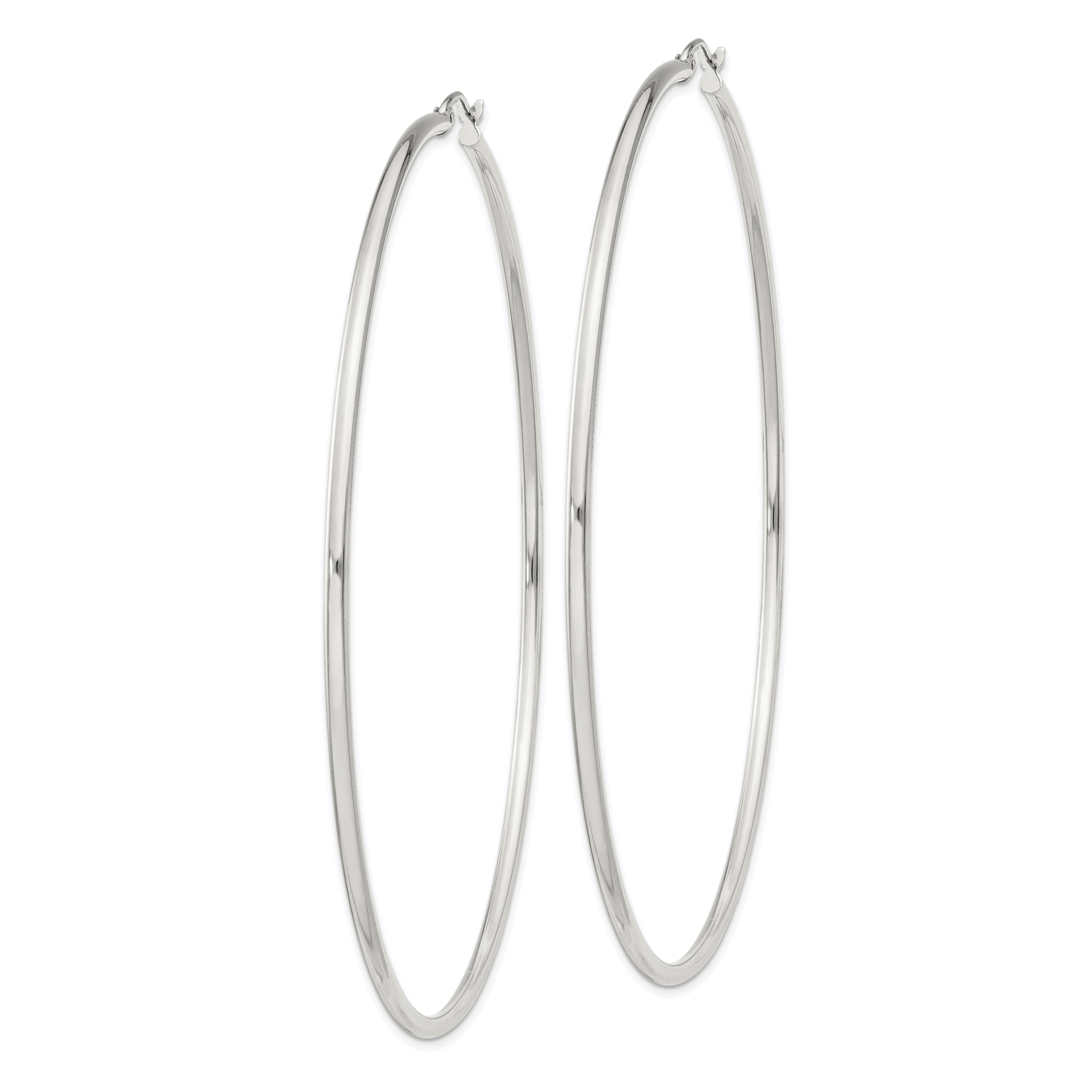 Sterling Silver 2mm Round Hoop Earrings Secondary image