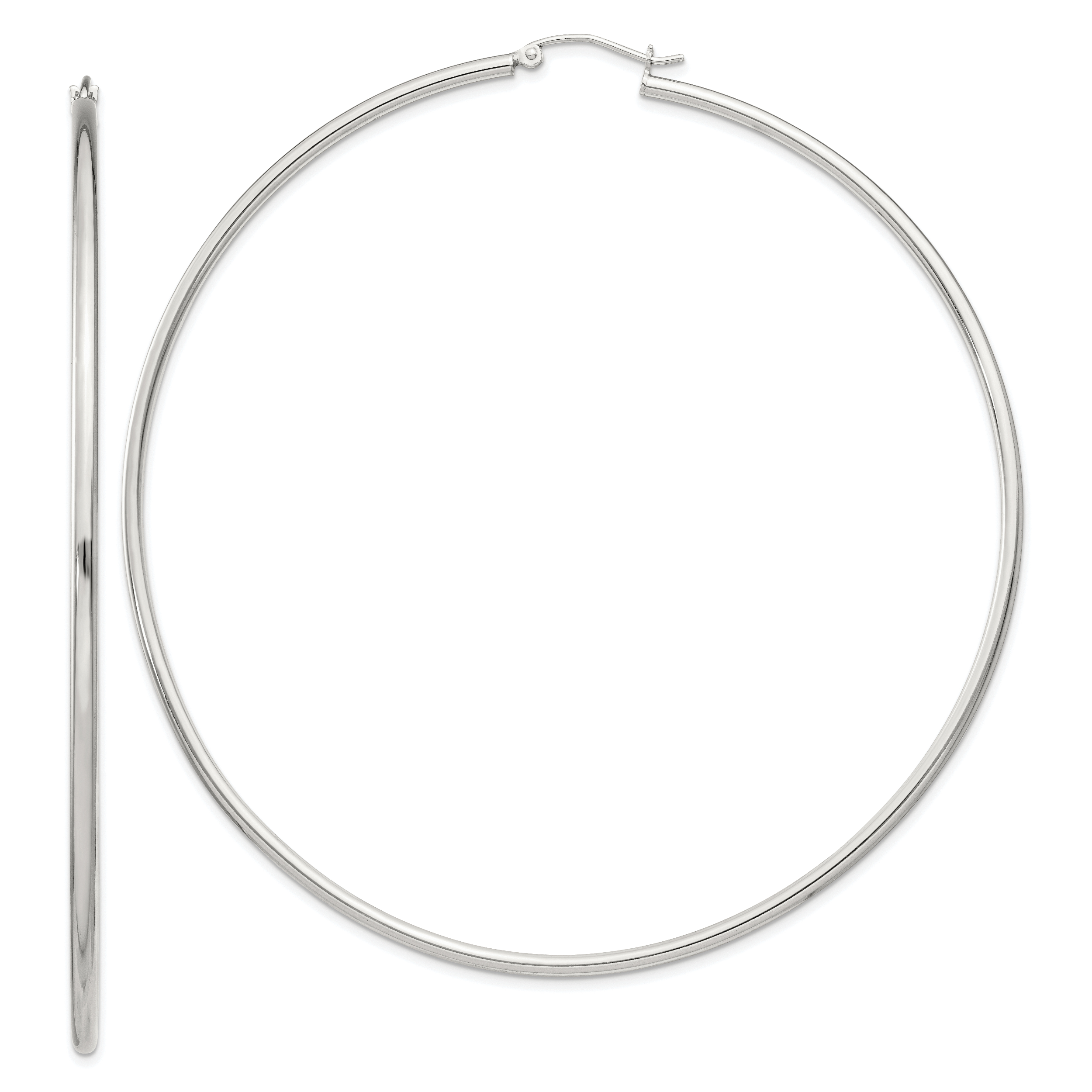 Sterling Silver 2mm Round Hoop Earrings Main image