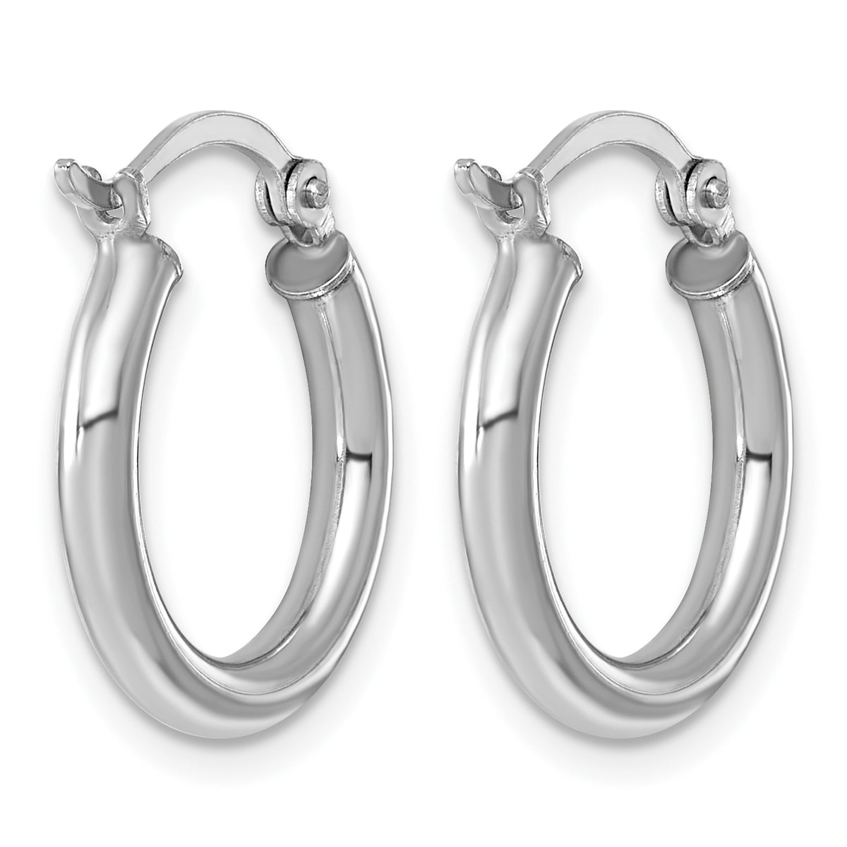 Sterling Silver Rhodium-plated 2.5mm Round Hoop Earrings - Sophia Jewelers