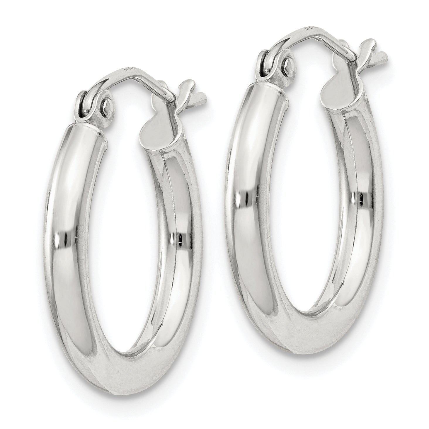 Sterling Silver 2.5mm Round Hoop Earrings Secondary image