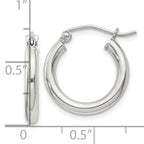 Sterling Silver 2.5mm Round Hoop Earrings