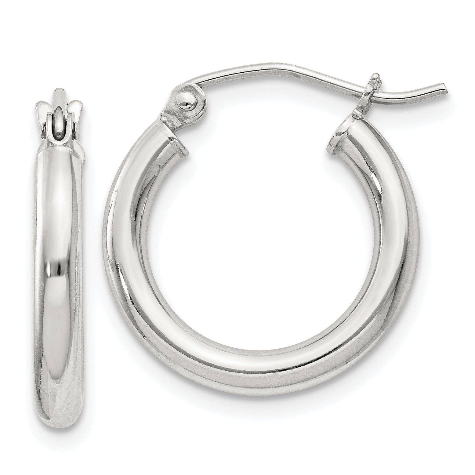 Sterling Silver 2.5mm Round Hoop Earrings Main image