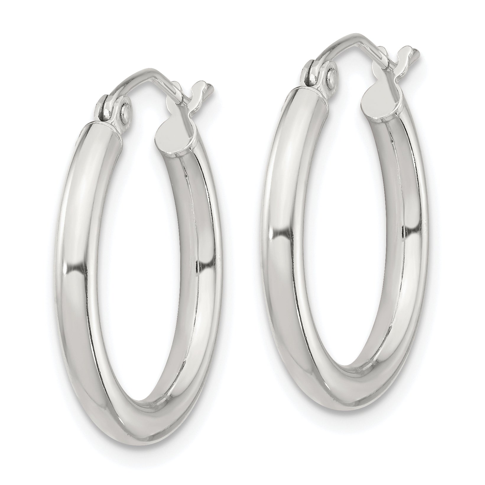 Sterling Silver 2.5mm Round Hoop Earrings Secondary image