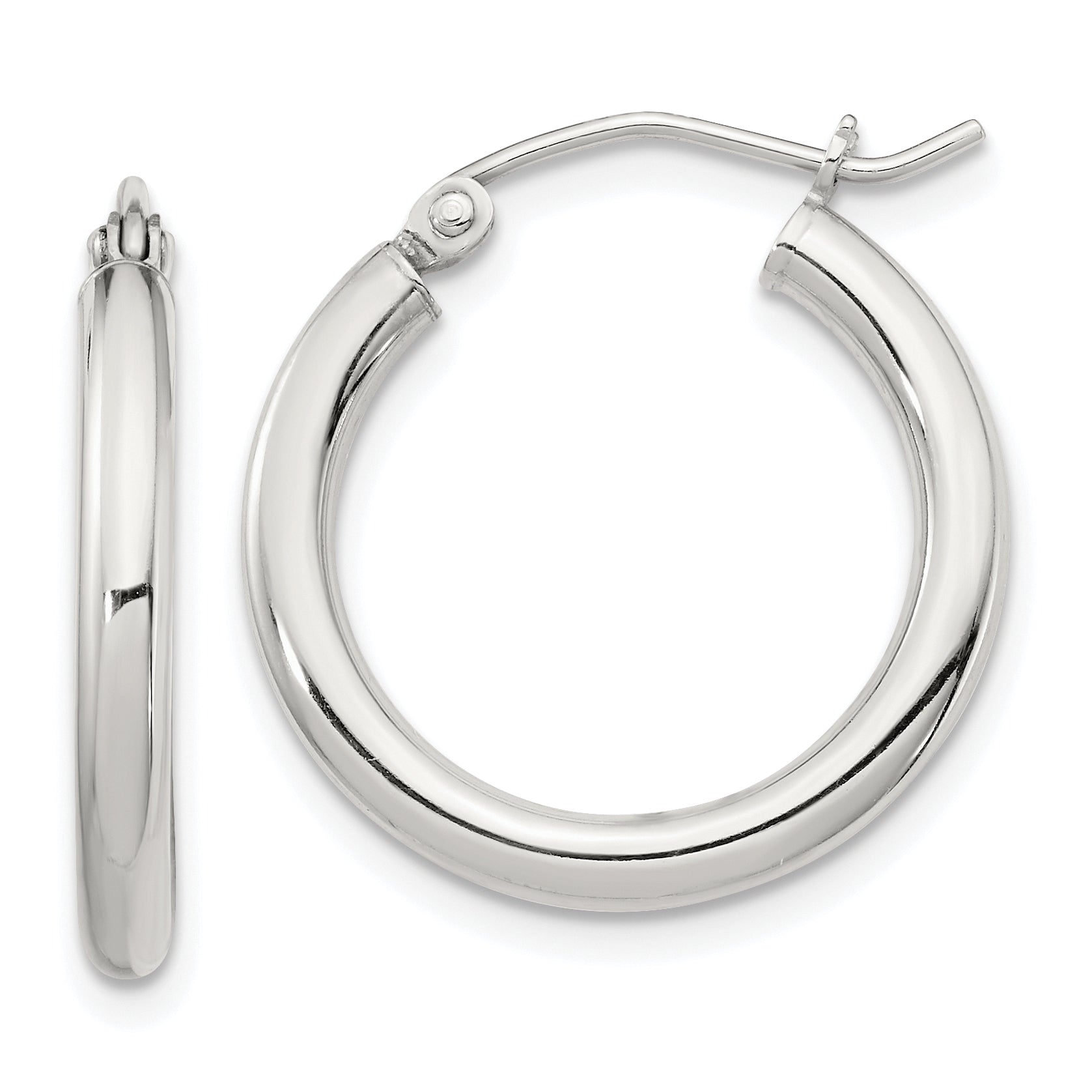 Sterling Silver 2.5mm Round Hoop Earrings Main image