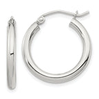 Sterling Silver 2.5mm Round Hoop Earrings
