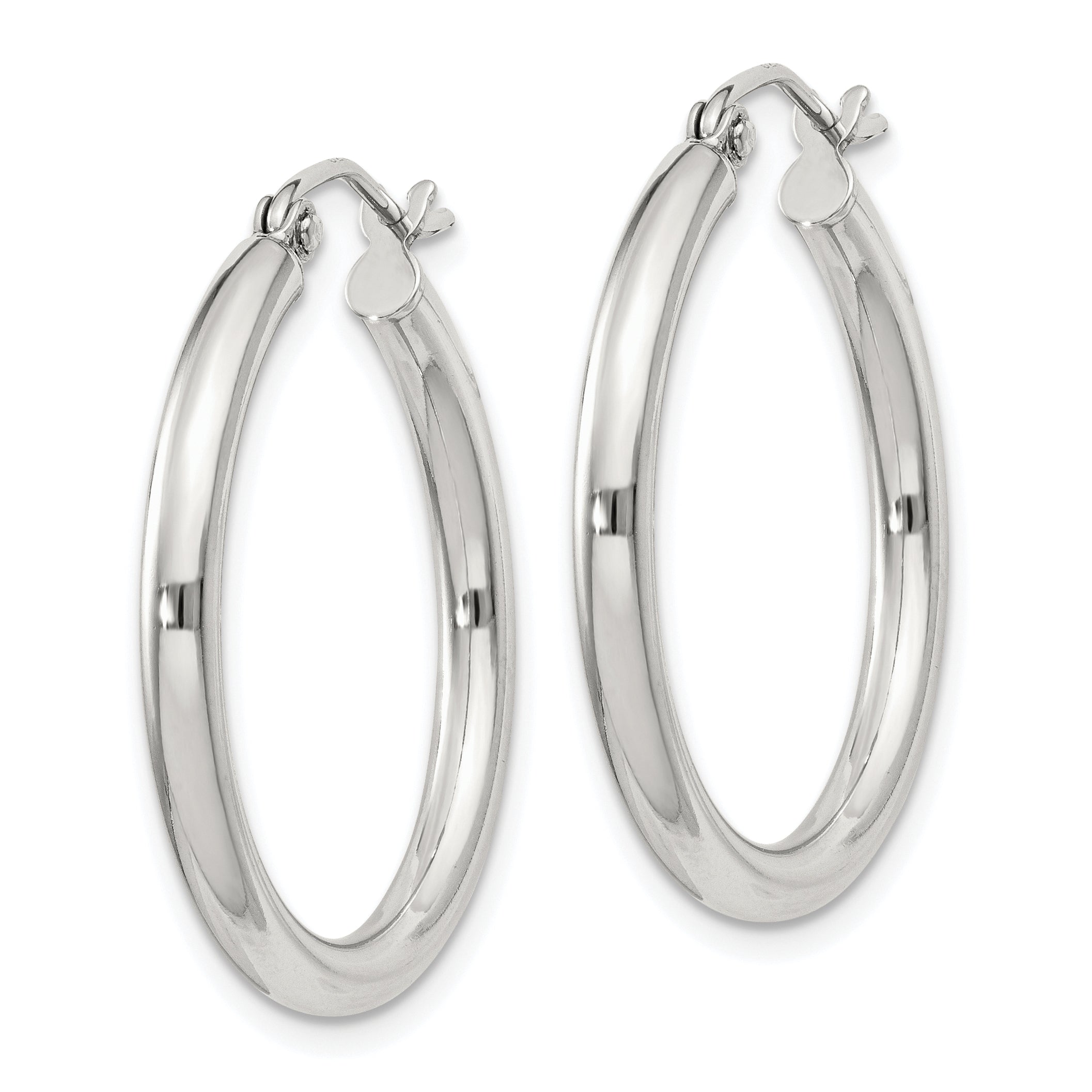 Sterling Silver 2.5mm Round Hoop Earrings Secondary image