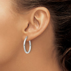 Sterling Silver 2.5mm Round Hoop Earrings