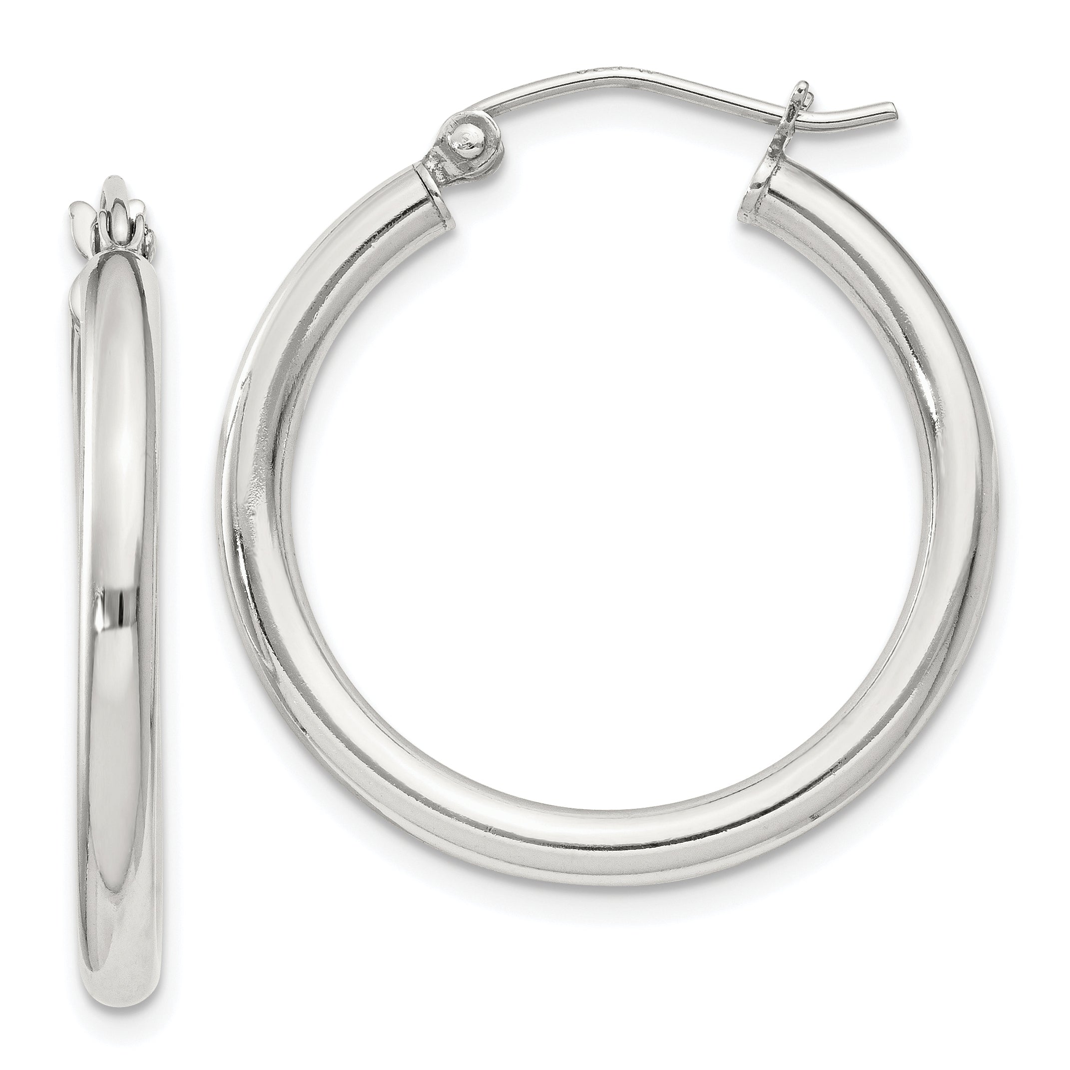Sterling Silver 2.5mm Round Hoop Earrings Main image
