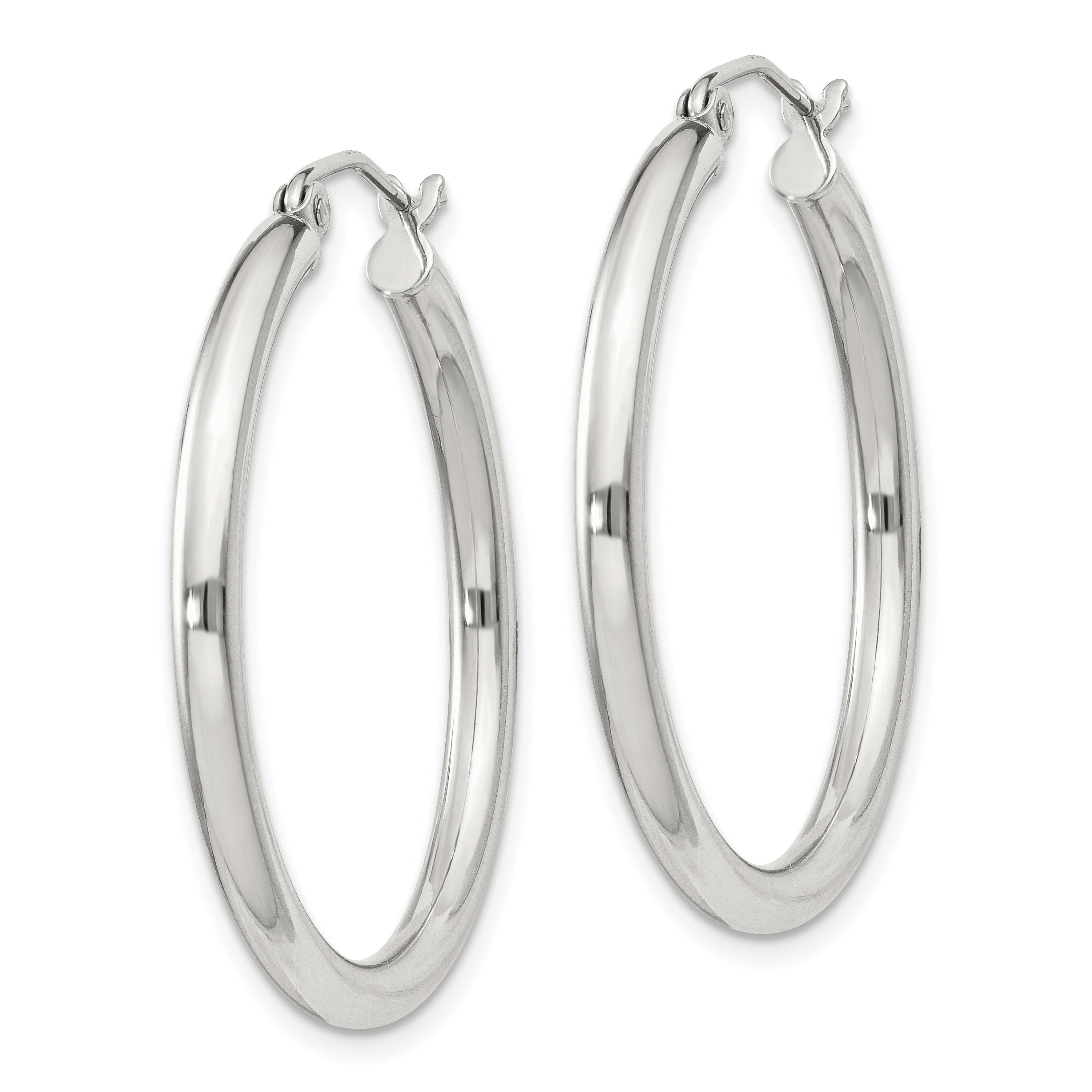 Sterling Silver 2.5mm Round Hoop Earrings Secondary image