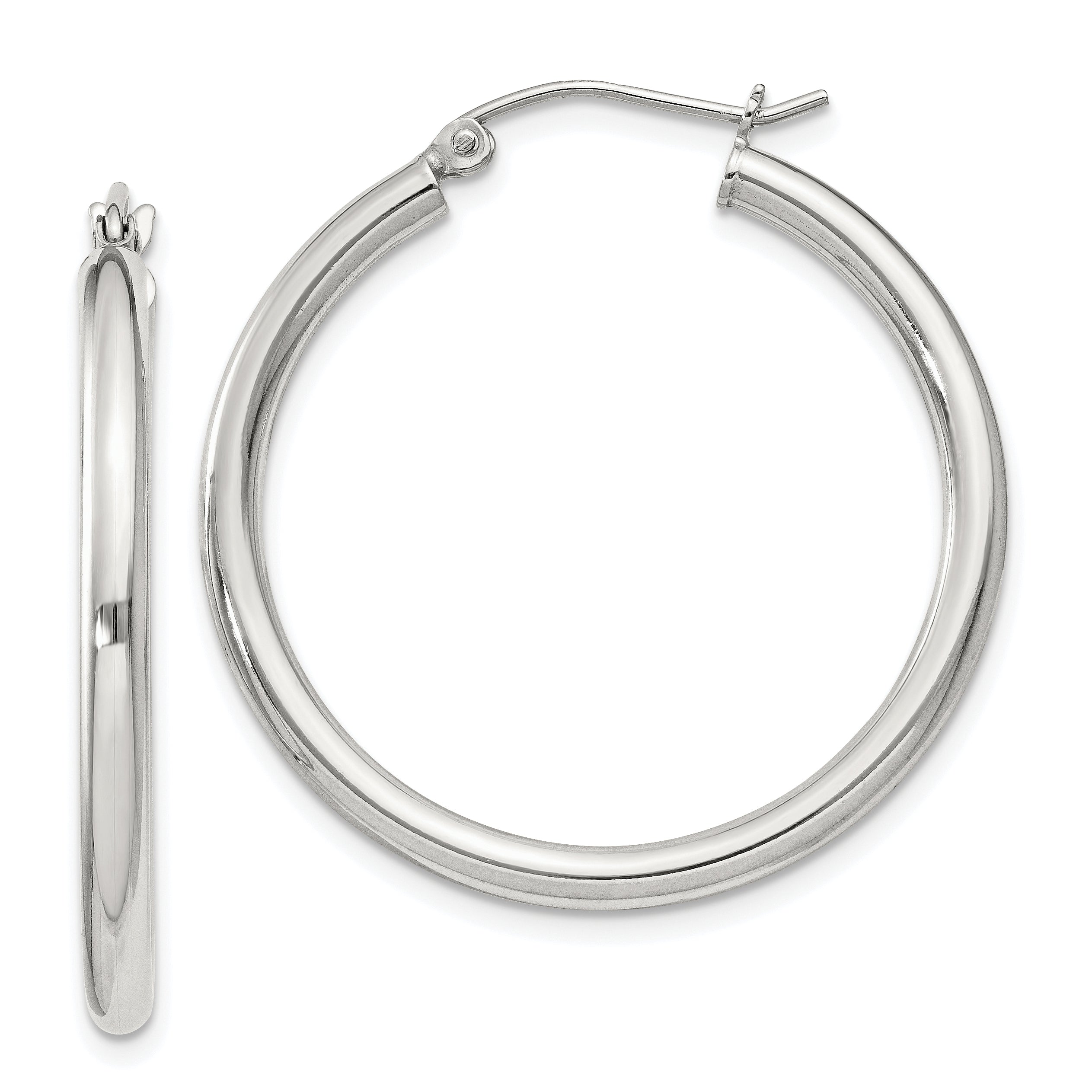 Sterling Silver 2.5mm Round Hoop Earrings Main image