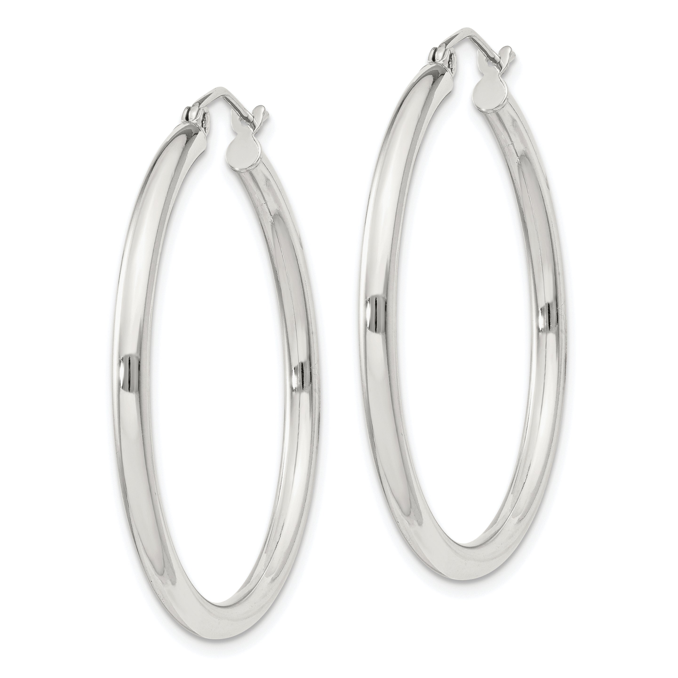 Sterling Silver 2.5mm Round Hoop Earrings Secondary image