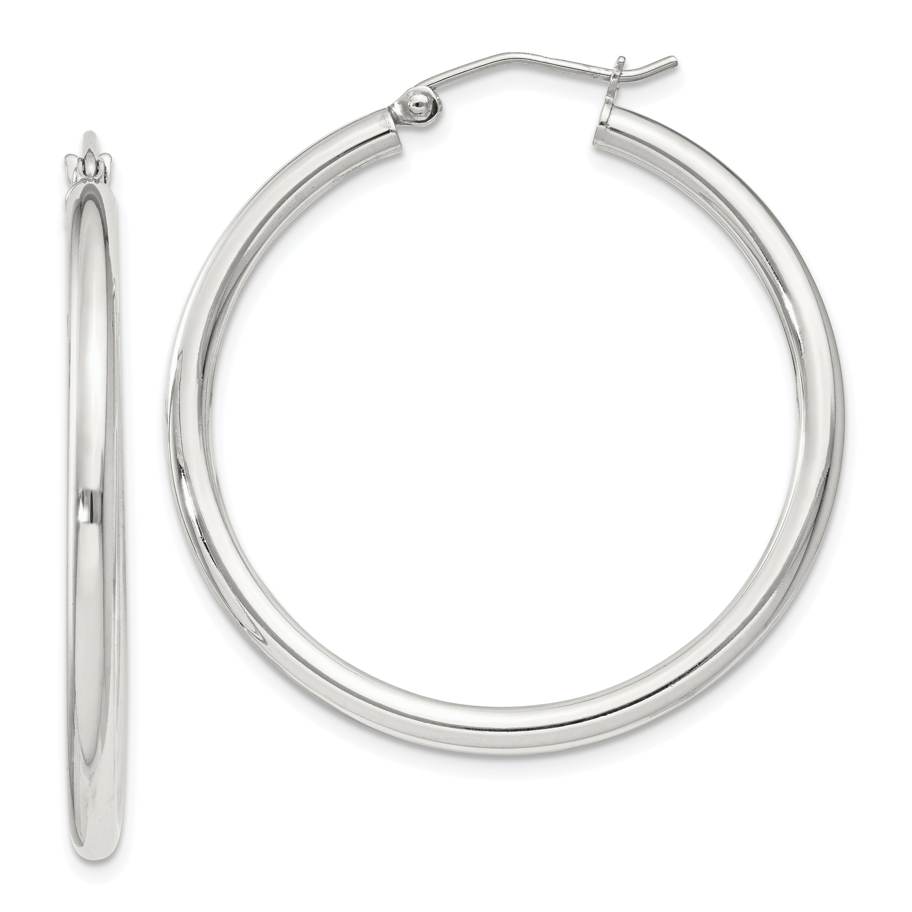 Sterling Silver 2.5mm Round Hoop Earrings Main image