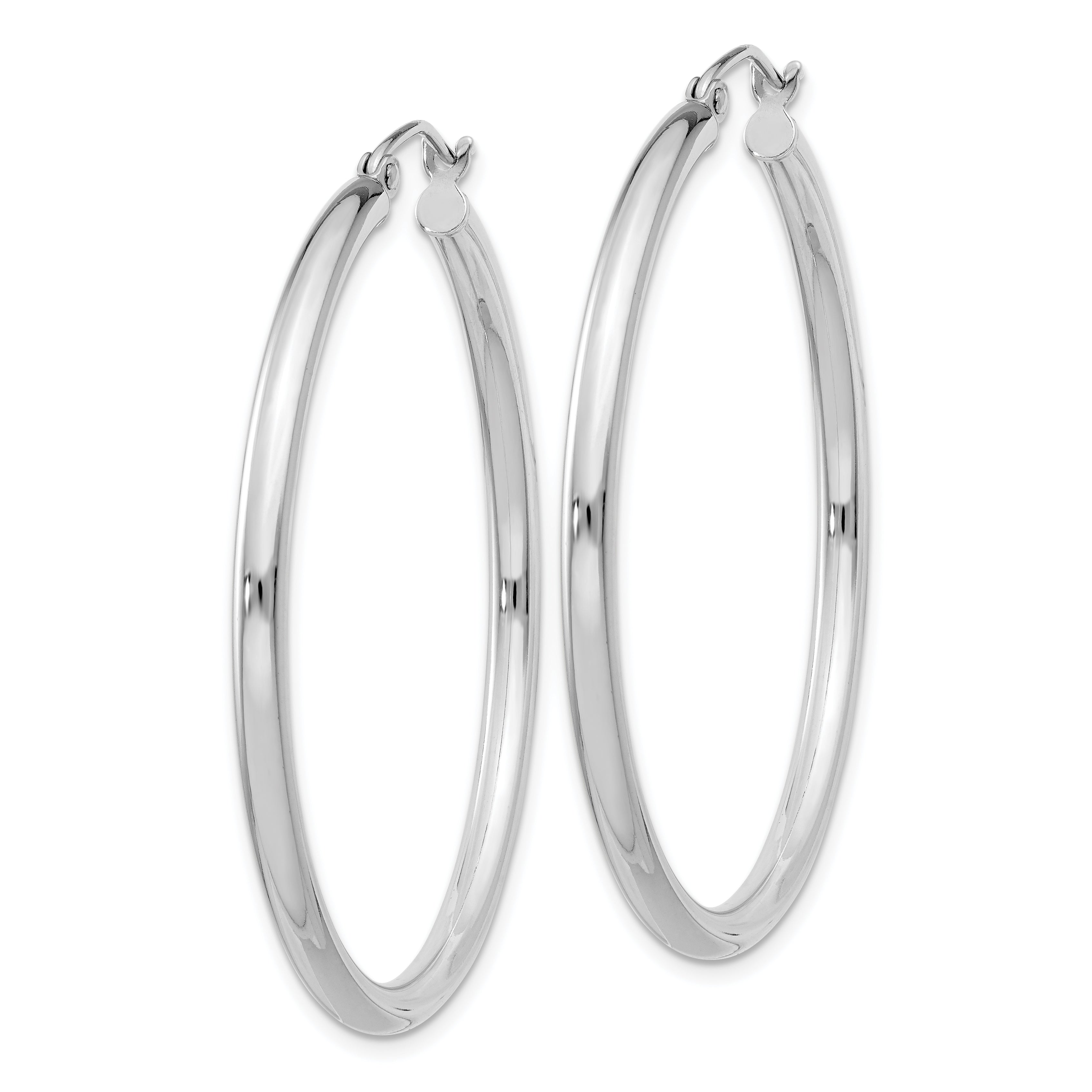Round Hoop Earrings in Sterling Silver Secondary image