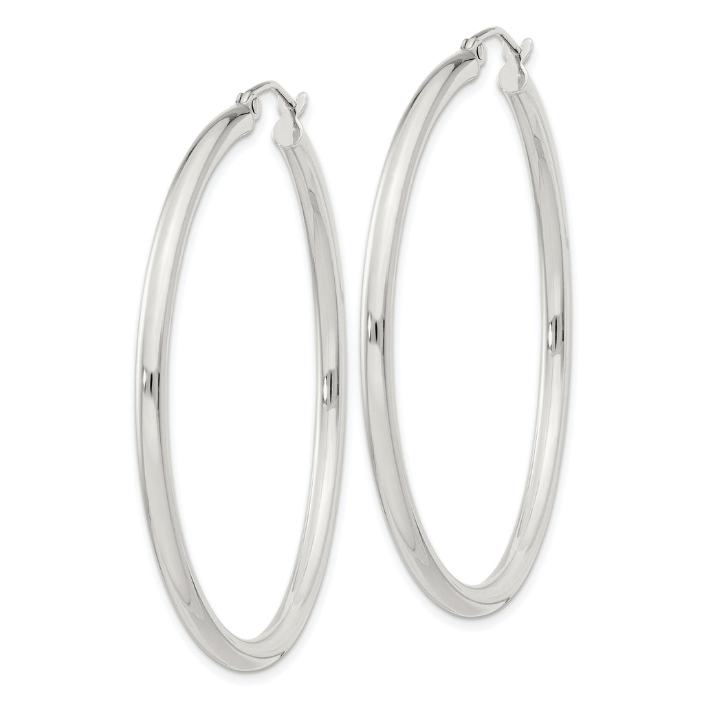 Sterling Silver 2.5mm Round Hoop Earrings