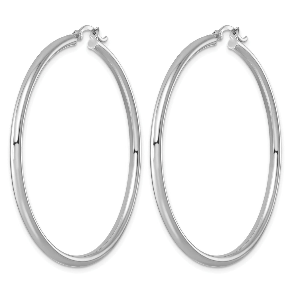Sterling Silver Rhodium-plated 2.5mm Round Hoop Earrings - Sophia Jewelers