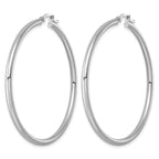 Sterling Silver Rhodium-plated 2.5mm Round Hoop Earrings - Sophia Jewelers