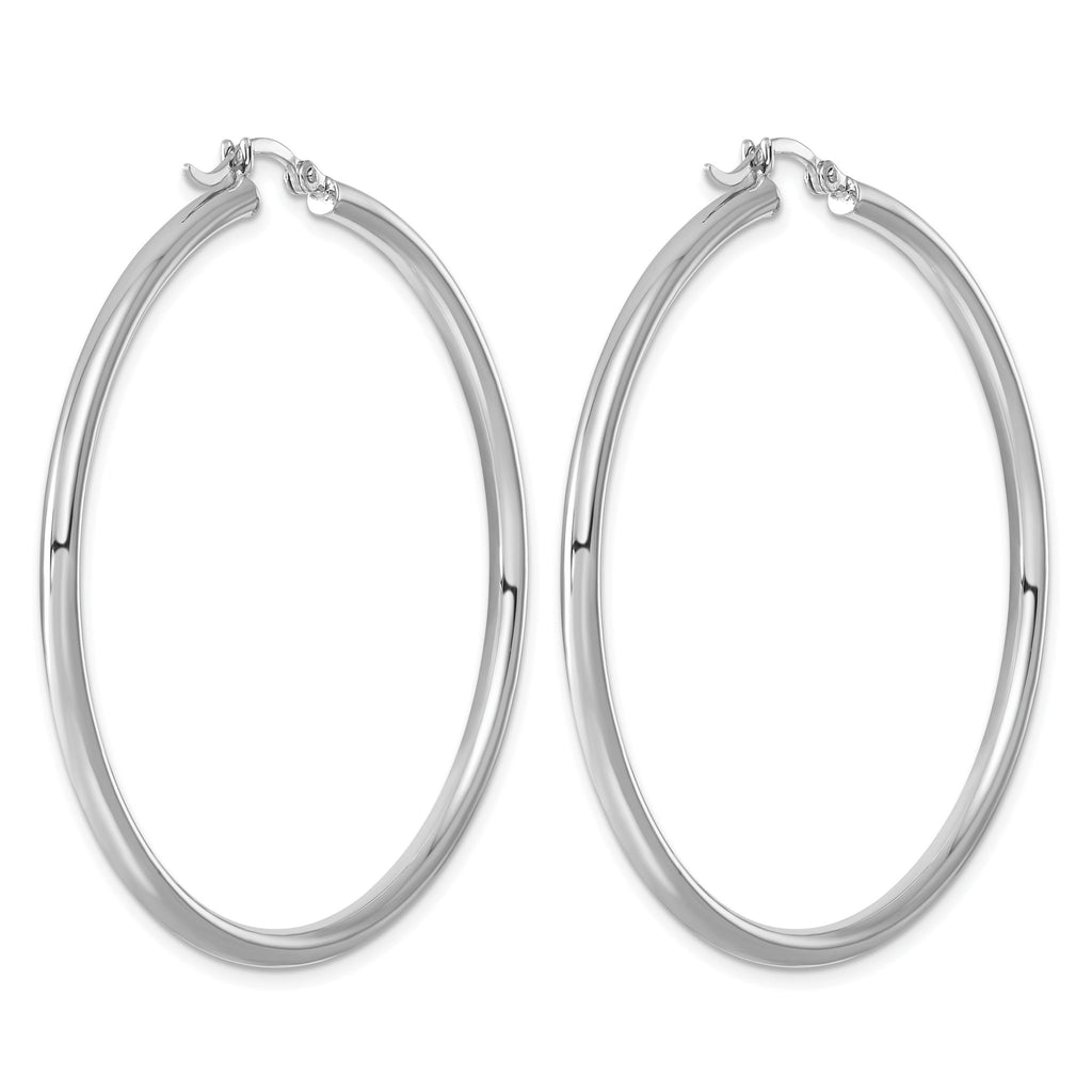Sterling Silver Rhodium-plated 2.5mm Round Hoop Earrings - Sophia Jewelers