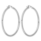 Sterling Silver Rhodium-plated 2.5mm Round Hoop Earrings - Sophia Jewelers