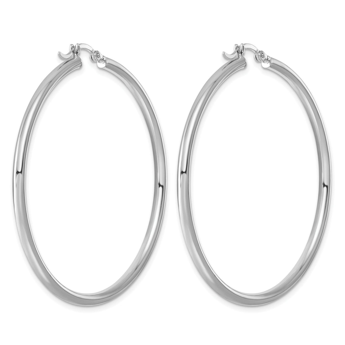 Sterling Silver Rhodium-plated 2.5mm Round Hoop Earrings - Sophia Jewelers