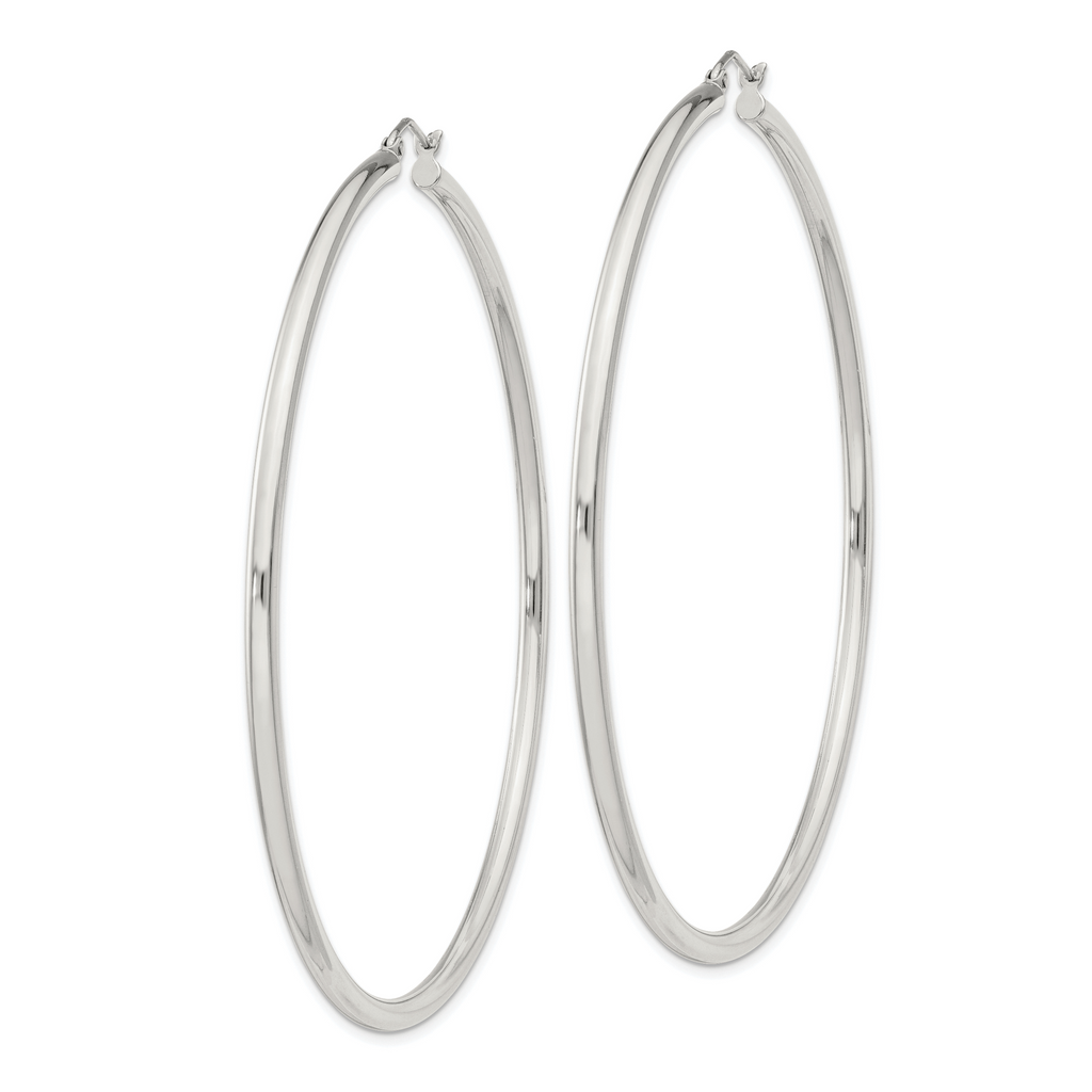 Sterling Silver 2.5mm Round Hoop Earrings