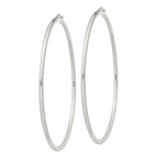 Sterling Silver 2.5mm Round Hoop Earrings