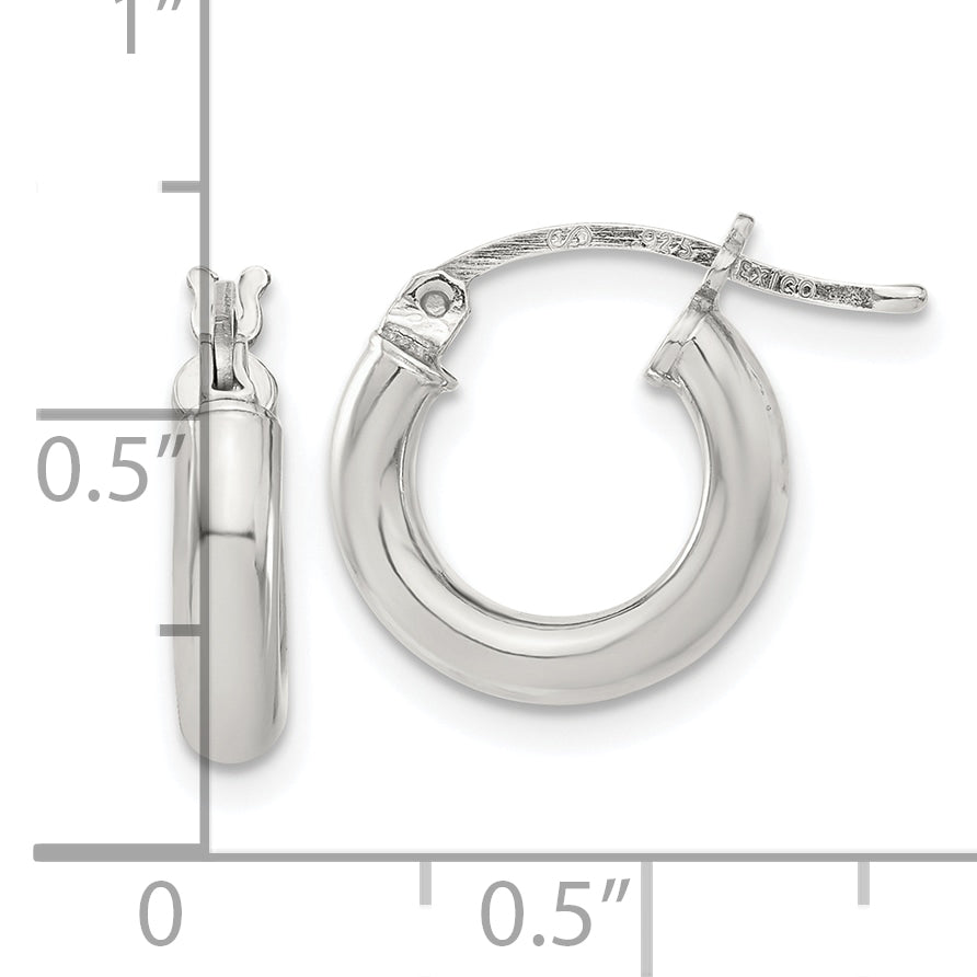 Sterling Silver 3mm Round Hoop Earrings